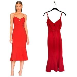 Likely Revolve Kiki midi dress trumpet skirt in Bittersweet cocktail party sz 0